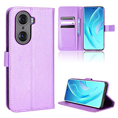 Coque Portefeuille Livre Cuir Etui Clapet BY1 pour Huawei Honor 60 Pro 5G Violet