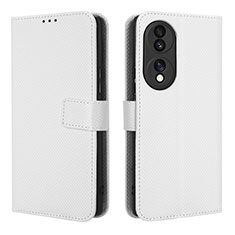 Coque Portefeuille Livre Cuir Etui Clapet BY1 pour Huawei Honor 70 5G Blanc