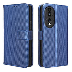 Coque Portefeuille Livre Cuir Etui Clapet BY1 pour Huawei Honor 70 5G Bleu