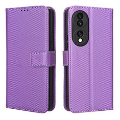 Coque Portefeuille Livre Cuir Etui Clapet BY1 pour Huawei Honor 70 5G Violet