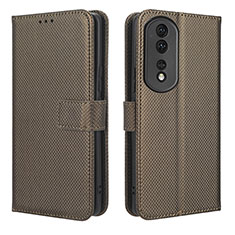 Coque Portefeuille Livre Cuir Etui Clapet BY1 pour Huawei Honor 80 Pro Flat 5G Marron