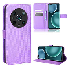 Coque Portefeuille Livre Cuir Etui Clapet BY1 pour Huawei Honor Magic4 Pro 5G Violet