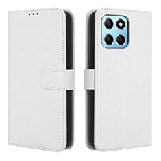 Coque Portefeuille Livre Cuir Etui Clapet BY1 pour Huawei Honor X6 5G Blanc