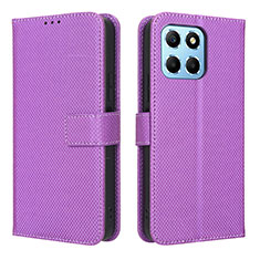 Coque Portefeuille Livre Cuir Etui Clapet BY1 pour Huawei Honor X6 Violet