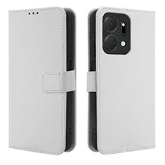 Coque Portefeuille Livre Cuir Etui Clapet BY1 pour Huawei Honor X7a Blanc