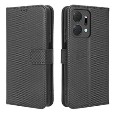 Coque Portefeuille Livre Cuir Etui Clapet BY1 pour Huawei Honor X7a Noir