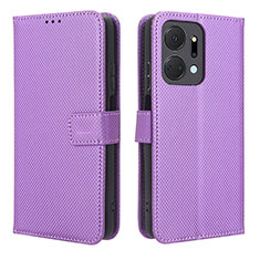 Coque Portefeuille Livre Cuir Etui Clapet BY1 pour Huawei Honor X7a Violet