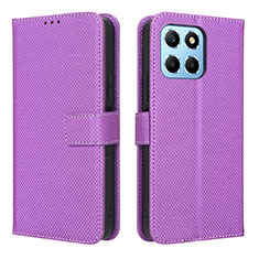 Coque Portefeuille Livre Cuir Etui Clapet BY1 pour Huawei Honor X8 5G Violet