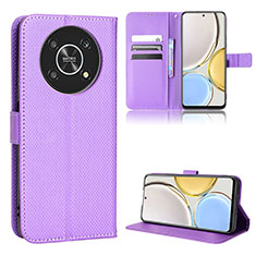 Coque Portefeuille Livre Cuir Etui Clapet BY1 pour Huawei Honor X9 5G Violet