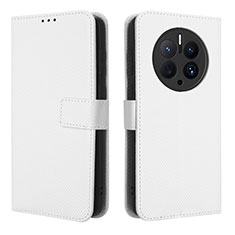 Coque Portefeuille Livre Cuir Etui Clapet BY1 pour Huawei Mate 50 Pro Blanc