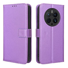 Coque Portefeuille Livre Cuir Etui Clapet BY1 pour Huawei Mate 50 Pro Violet