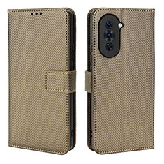 Coque Portefeuille Livre Cuir Etui Clapet BY1 pour Huawei Nova 10 Marron