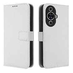 Coque Portefeuille Livre Cuir Etui Clapet BY1 pour Huawei Nova 11 Blanc