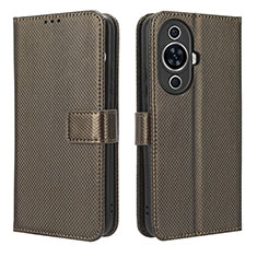 Coque Portefeuille Livre Cuir Etui Clapet BY1 pour Huawei Nova 11 Marron