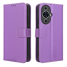 Coque Portefeuille Livre Cuir Etui Clapet BY1 pour Huawei Nova 11 Violet