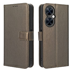 Coque Portefeuille Livre Cuir Etui Clapet BY1 pour Huawei Nova 11i Marron