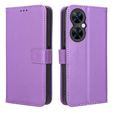 Coque Portefeuille Livre Cuir Etui Clapet BY1 pour Huawei Nova 11i Violet