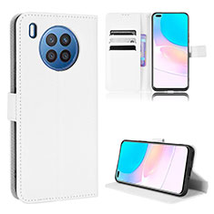 Coque Portefeuille Livre Cuir Etui Clapet BY1 pour Huawei Nova 8i Blanc