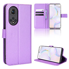 Coque Portefeuille Livre Cuir Etui Clapet BY1 pour Huawei Nova 9 Violet