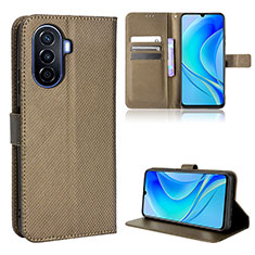 Coque Portefeuille Livre Cuir Etui Clapet BY1 pour Huawei Nova Y70 Plus Marron