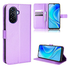 Coque Portefeuille Livre Cuir Etui Clapet BY1 pour Huawei Nova Y70 Violet