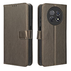 Coque Portefeuille Livre Cuir Etui Clapet BY1 pour Huawei Nova Y91 Marron