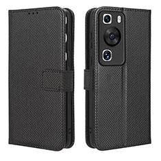 Coque Portefeuille Livre Cuir Etui Clapet BY1 pour Huawei P60 Pro Noir