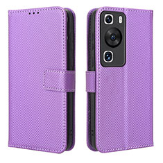 Coque Portefeuille Livre Cuir Etui Clapet BY1 pour Huawei P60 Pro Violet