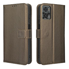 Coque Portefeuille Livre Cuir Etui Clapet BY1 pour Motorola Moto E22 Marron