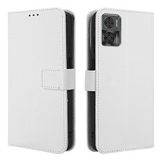 Coque Portefeuille Livre Cuir Etui Clapet BY1 pour Motorola Moto E22i Blanc