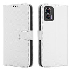 Coque Portefeuille Livre Cuir Etui Clapet BY1 pour Motorola Moto Edge 30 Lite 5G Blanc