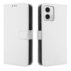 Coque Portefeuille Livre Cuir Etui Clapet BY1 pour Motorola Moto G53y 5G Blanc