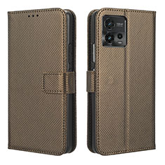 Coque Portefeuille Livre Cuir Etui Clapet BY1 pour Motorola Moto G72 Marron