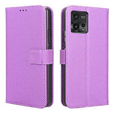 Coque Portefeuille Livre Cuir Etui Clapet BY1 pour Motorola Moto G72 Violet