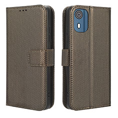 Coque Portefeuille Livre Cuir Etui Clapet BY1 pour Nokia C02 Marron