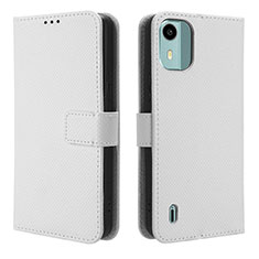 Coque Portefeuille Livre Cuir Etui Clapet BY1 pour Nokia C12 Blanc