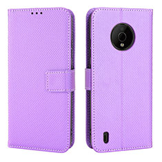 Coque Portefeuille Livre Cuir Etui Clapet BY1 pour Nokia C200 Violet