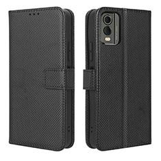 Coque Portefeuille Livre Cuir Etui Clapet BY1 pour Nokia C32 Noir