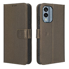 Coque Portefeuille Livre Cuir Etui Clapet BY1 pour Nokia X30 5G Marron