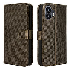 Coque Portefeuille Livre Cuir Etui Clapet BY1 pour Nothing Phone 2 Marron