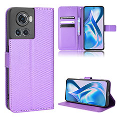 Coque Portefeuille Livre Cuir Etui Clapet BY1 pour OnePlus 10R 5G Violet