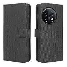 Coque Portefeuille Livre Cuir Etui Clapet BY1 pour OnePlus 11 5G Noir