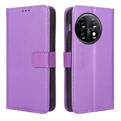 Coque Portefeuille Livre Cuir Etui Clapet BY1 pour OnePlus 11R 5G Violet