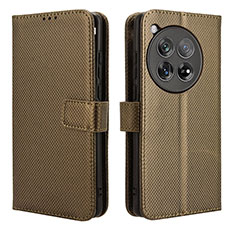 Coque Portefeuille Livre Cuir Etui Clapet BY1 pour OnePlus 12 5G Marron