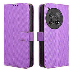 Coque Portefeuille Livre Cuir Etui Clapet BY1 pour OnePlus 12R 5G Violet