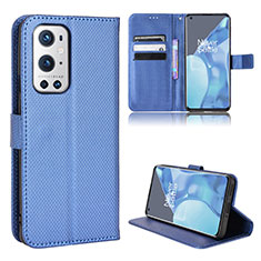 Coque Portefeuille Livre Cuir Etui Clapet BY1 pour OnePlus 9 Pro 5G Bleu