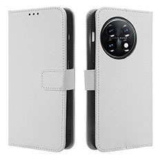 Coque Portefeuille Livre Cuir Etui Clapet BY1 pour OnePlus Ace 2 5G Blanc