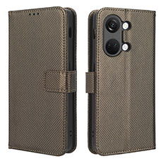 Coque Portefeuille Livre Cuir Etui Clapet BY1 pour OnePlus Ace 2V 5G Marron