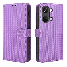 Coque Portefeuille Livre Cuir Etui Clapet BY1 pour OnePlus Ace 2V 5G Violet