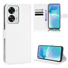 Coque Portefeuille Livre Cuir Etui Clapet BY1 pour OnePlus Nord 2T 5G Blanc